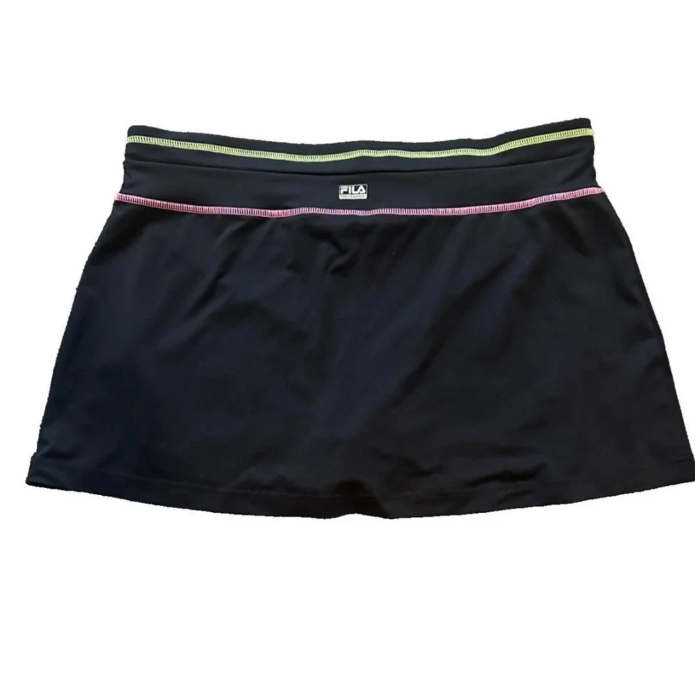 Fila Sport Performance Tennis Golf Black Skort Skirt size Large - Picture 2 of 7
